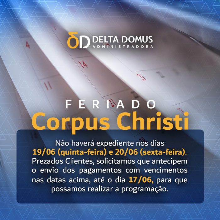 Feriado – Corpus Christi